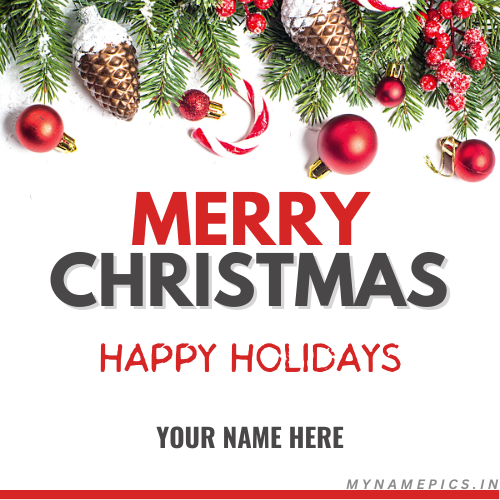 Merry Christmas Happy Holidays Status Image With Name