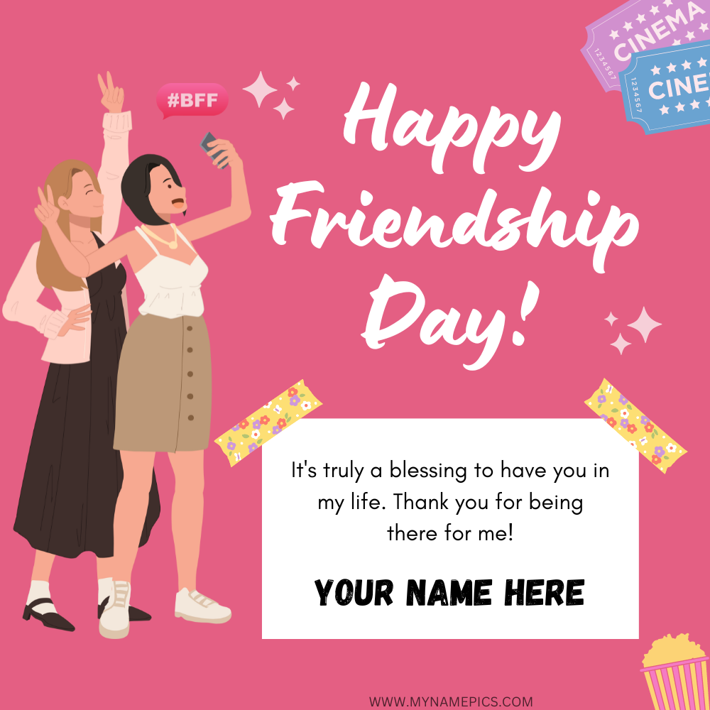 New Friendship Day Wishing Images With Custom Name