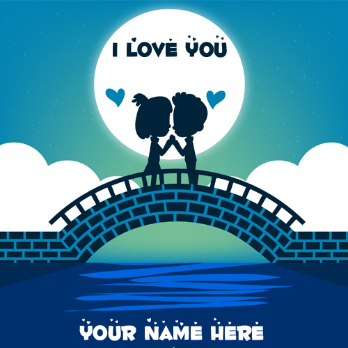 I Love You Cute Couple Greeting Card With Your Name