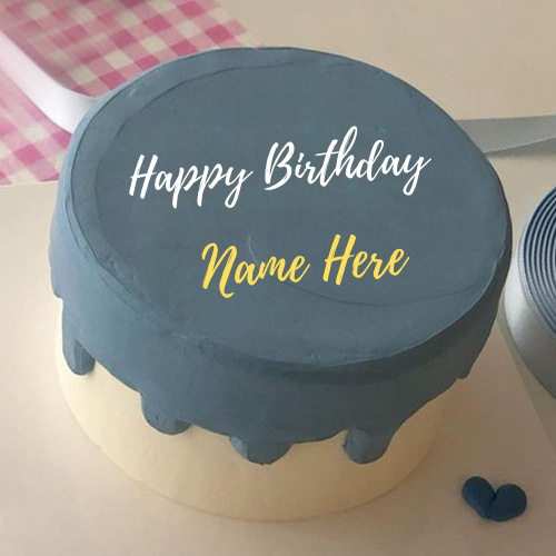 Happy Birthday Minimalist Fondant Cake With Your Name